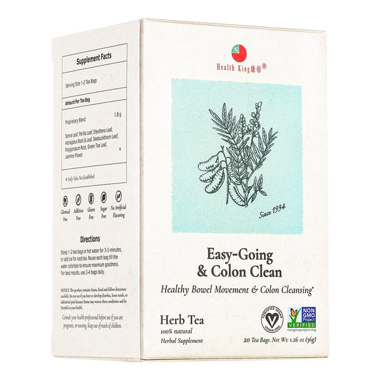Box of Easy-Going & Colon Clean Herb Tea for healthy bowel movements