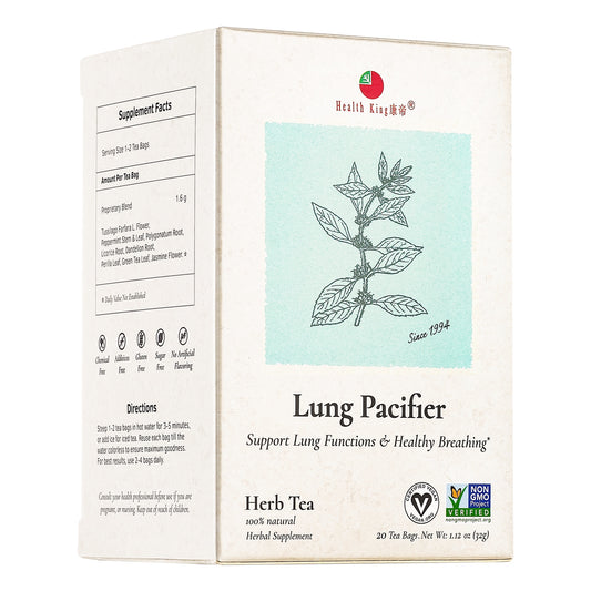 Herbal tea blend marketed as Lung Pacifier for respiratory support