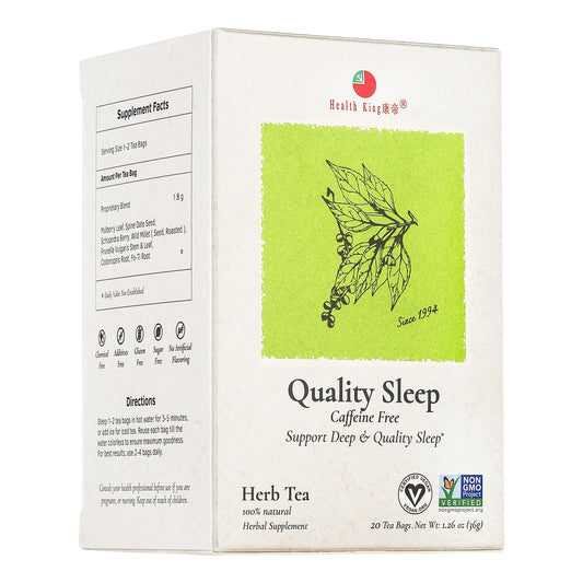 Box of Quality Sleep Herb Tea designed to support deep and restful sleep
