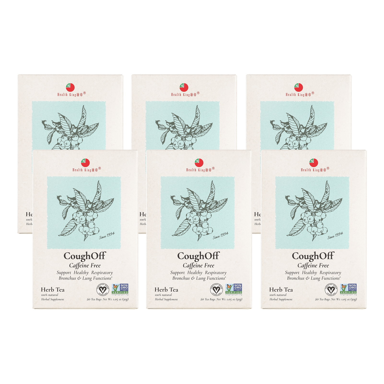 CoughOff Herbal Tea bags with coconut oil infusion