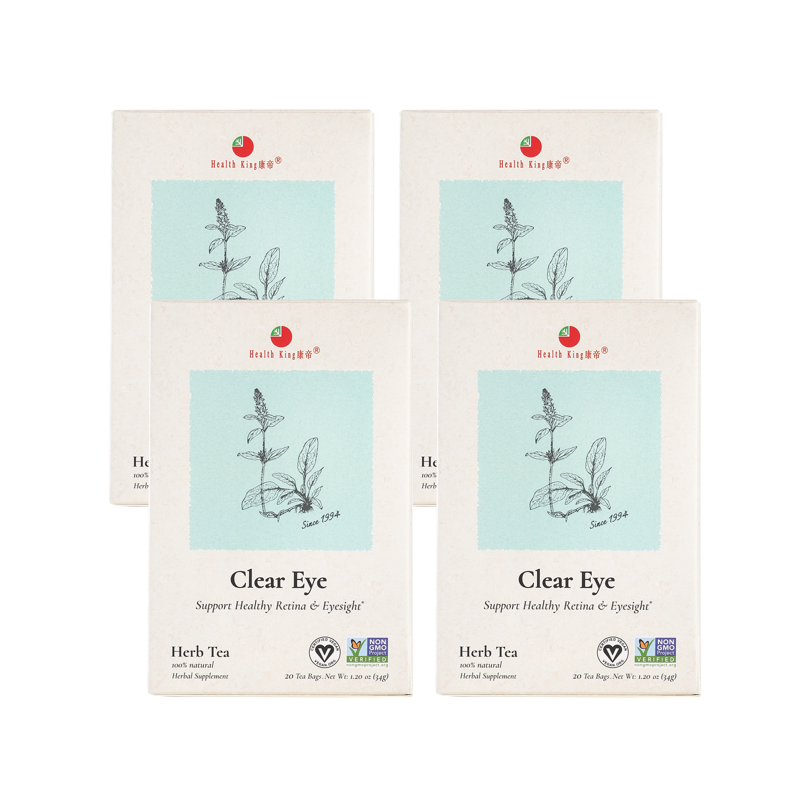 Four-pack of Clear Eye Herb Tea bags