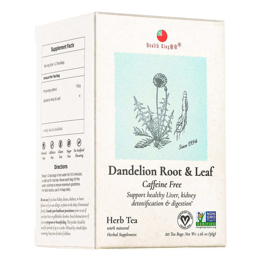 Herbal tea blend for detox and digestion with dandelion root and leaf