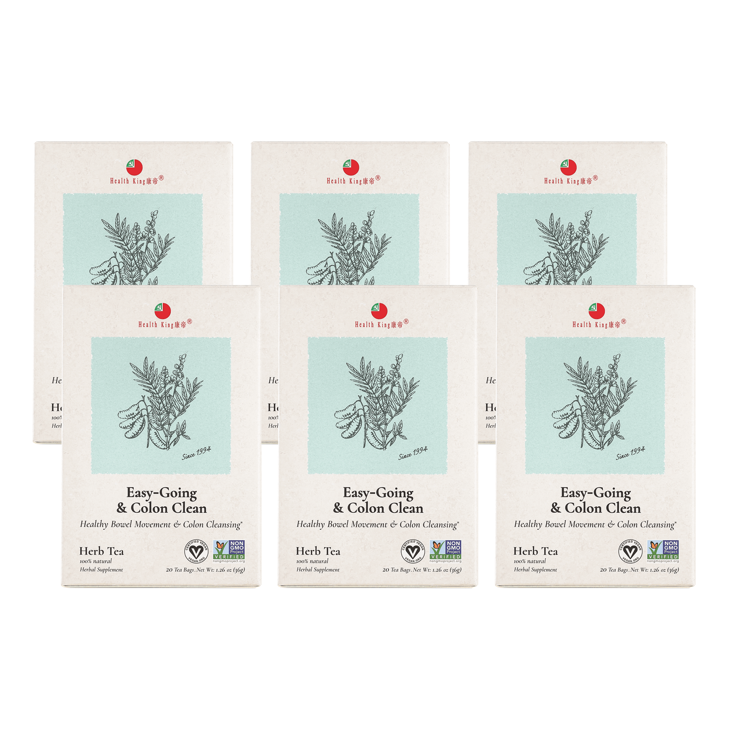 Multipack of Easy-Going & Colon Clean Herb Tea bags