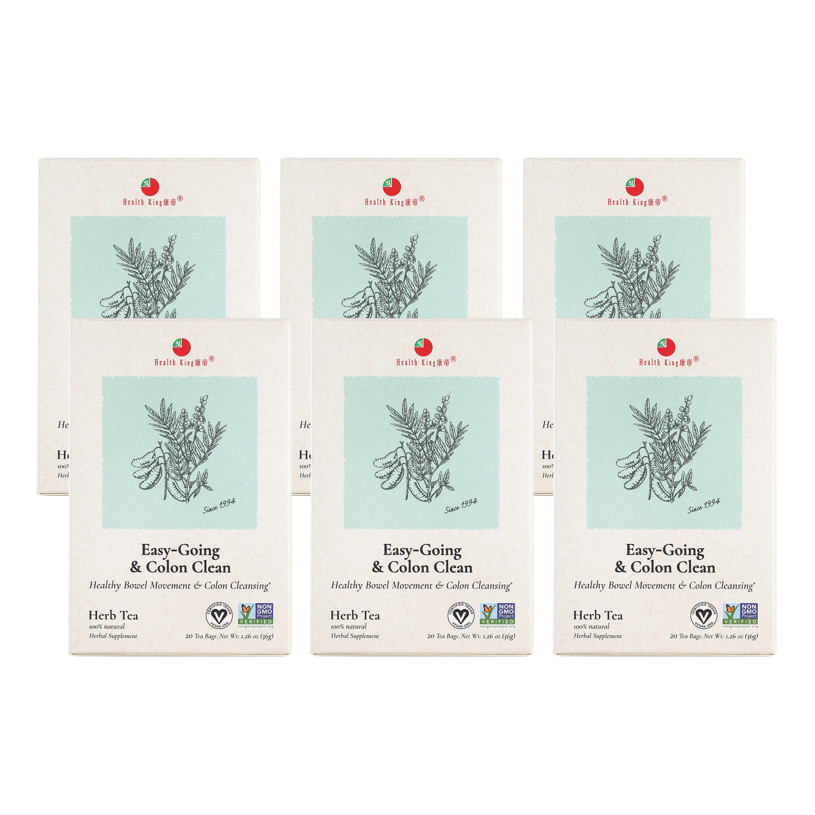 Multipack of Easy-Going & Colon Clean Herb Tea bags