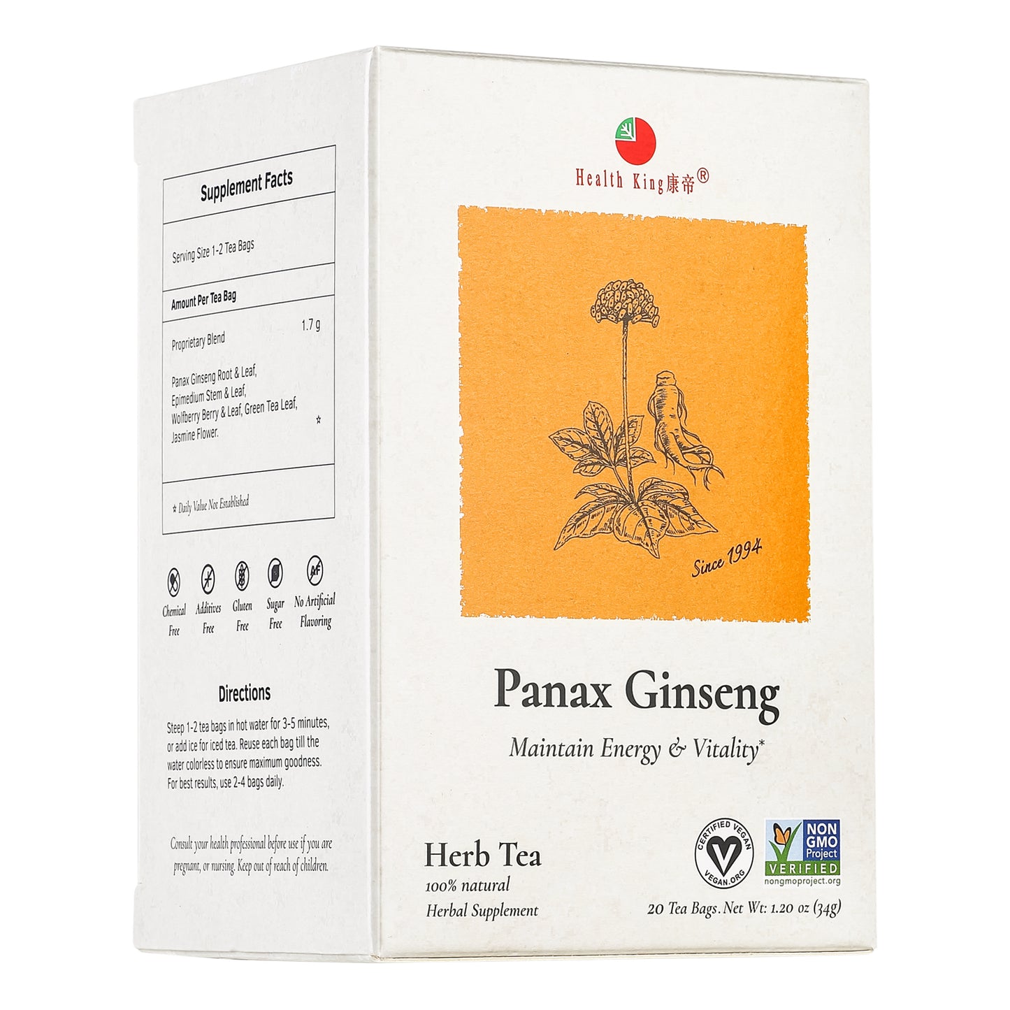 Panax Ginseng Herb Tea | Maintain Male Daily Energy & Vitality