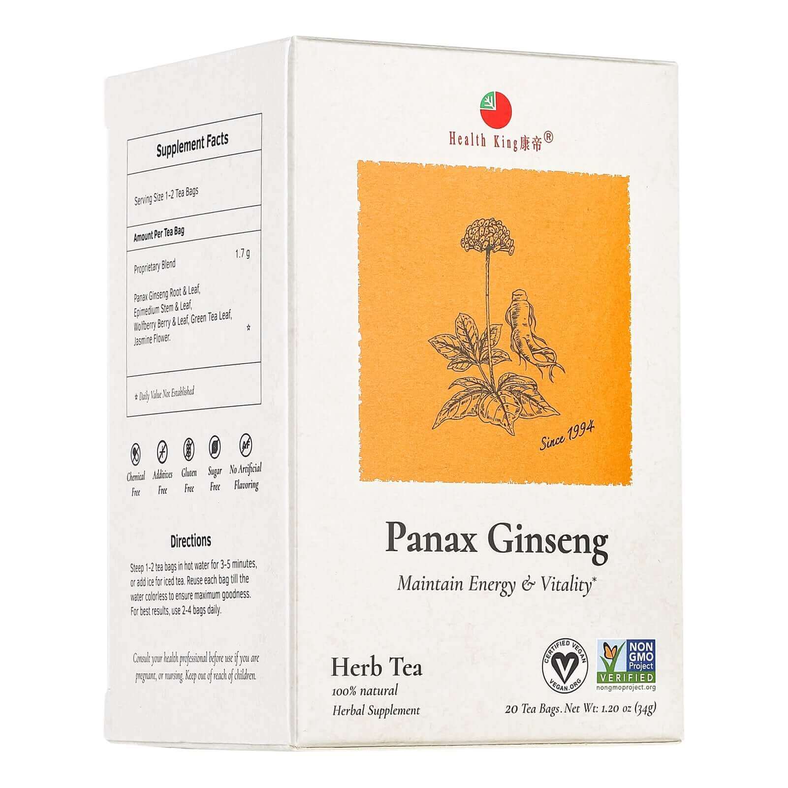 High-quality Panax Ginseng Herb Tea packets for enhancing male vitality