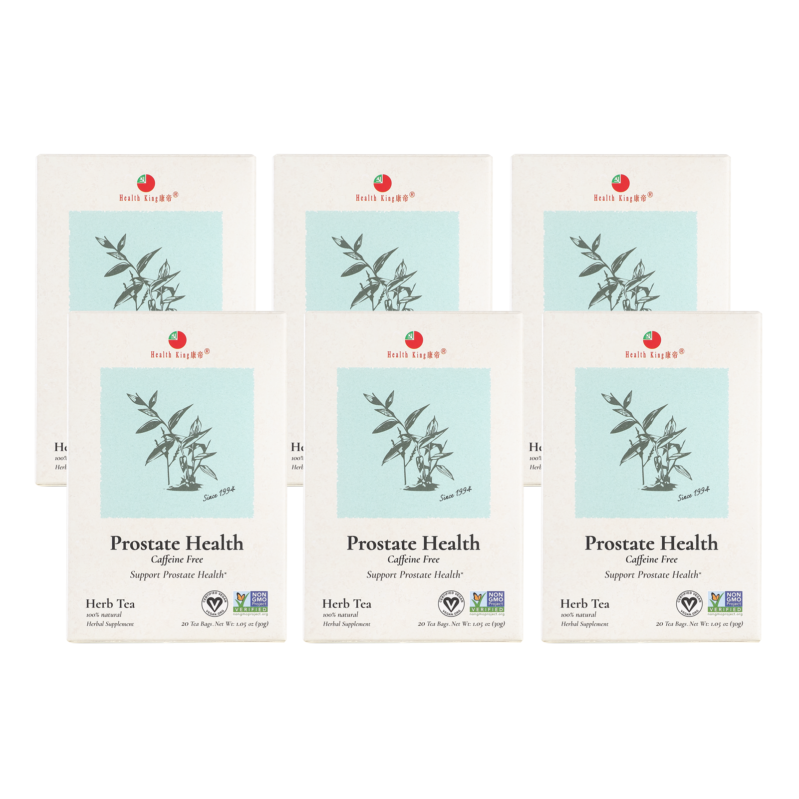 Six-pack of Prostate Health Herb Tea for prostate support