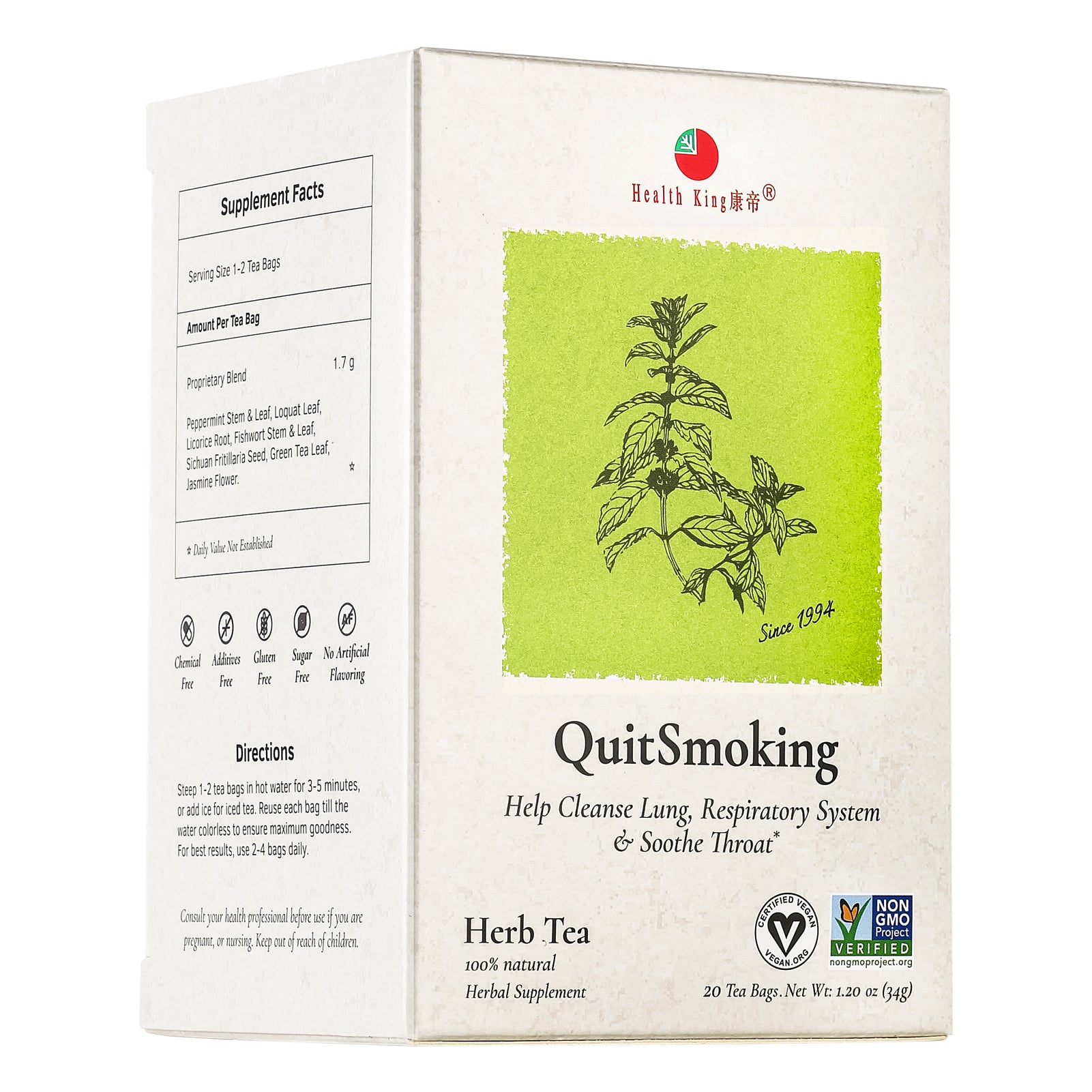 Quit Smoking Herb Tea | Help Cleanse Lung, Respiratory System & Soothe Throat